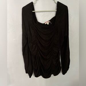 New Women’s 3X Andree by Unit Black Ruched Top